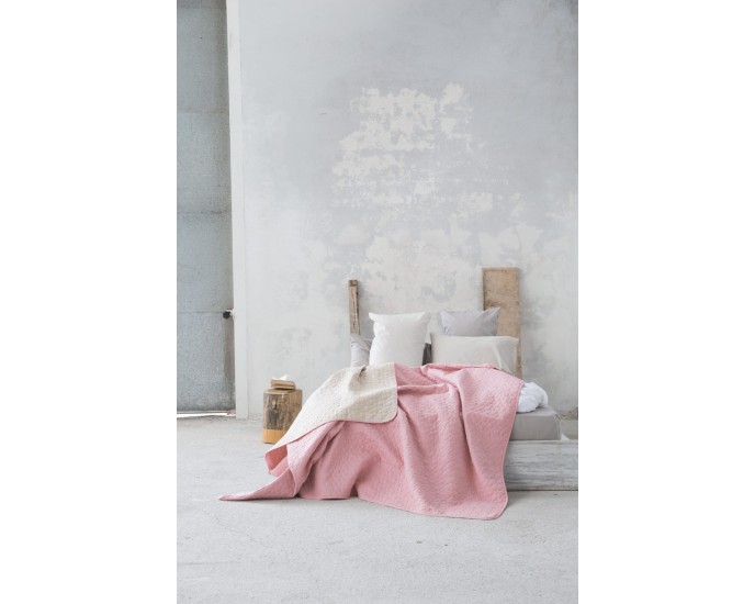 Κουβερλί Ημίδιπλο 180x240 Cerchio - Rouge Pink / Linen Nima Home ΚΟΥΒΕΡΛΙ