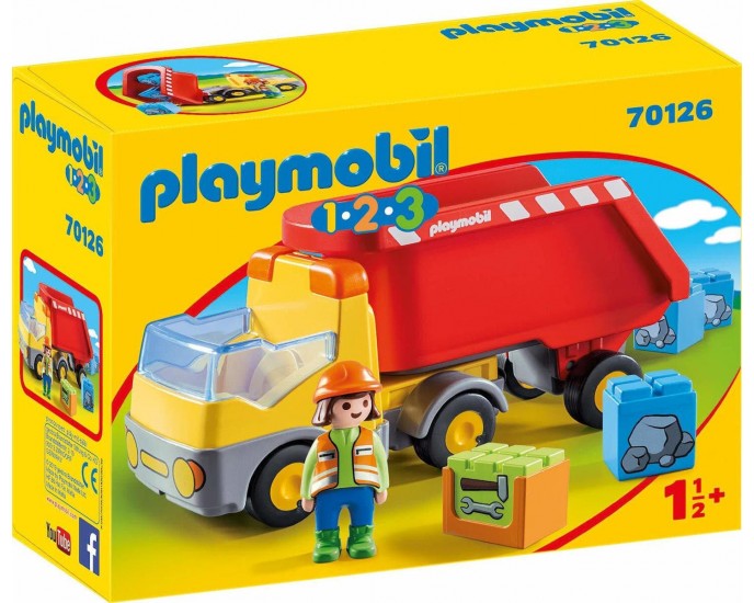 Ανατρεπόμενο Φορτηγό Με Εργάτη [1.2.3] 70126 Playmobil ΠΑΙΧΝΙΔΙΑ