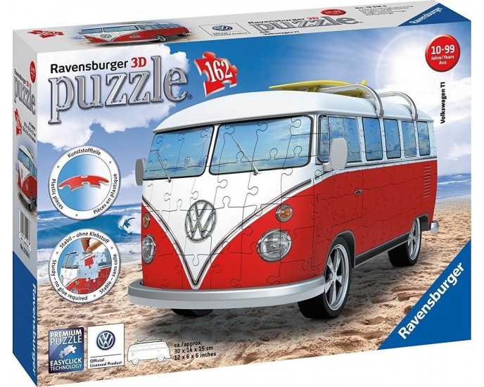 3D Puzzle - VW Bus T1 Surfer Edition 162 Τεμαχίων 12516 Ravensburger