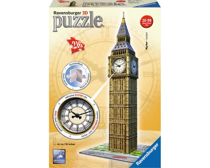 3D Puzzle - Big Ben Ρολόι 216 Τεμαχίων 12586 Ravensburger