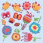 Birds & Flowers αυτοκόλλητα 3 επιπέδων M