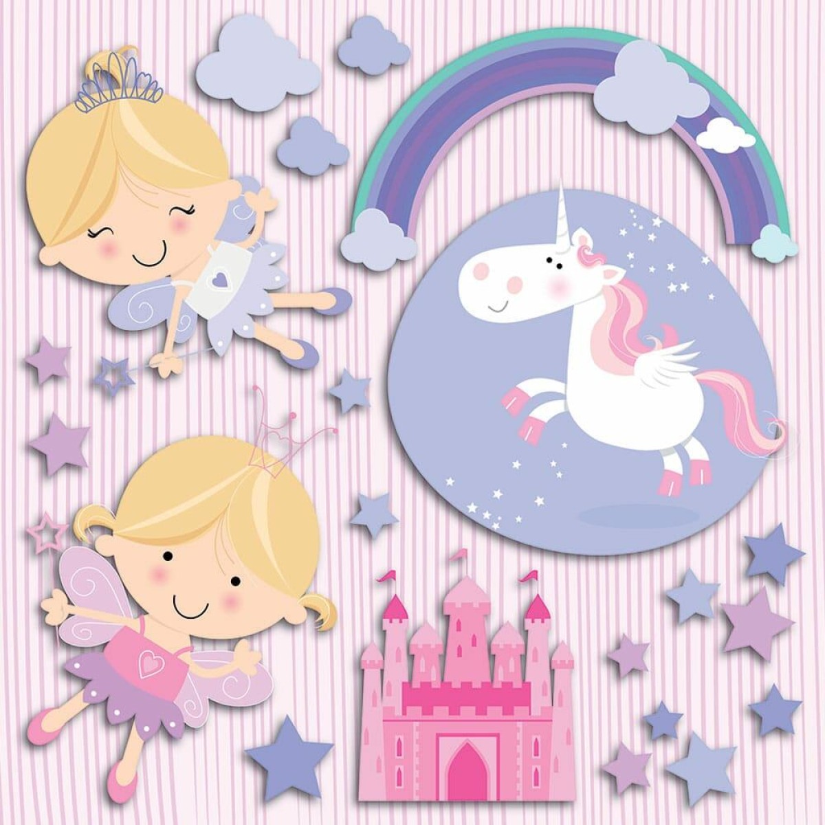 Happy Fairies αυτοκόλλητα 3 επιπέδων M