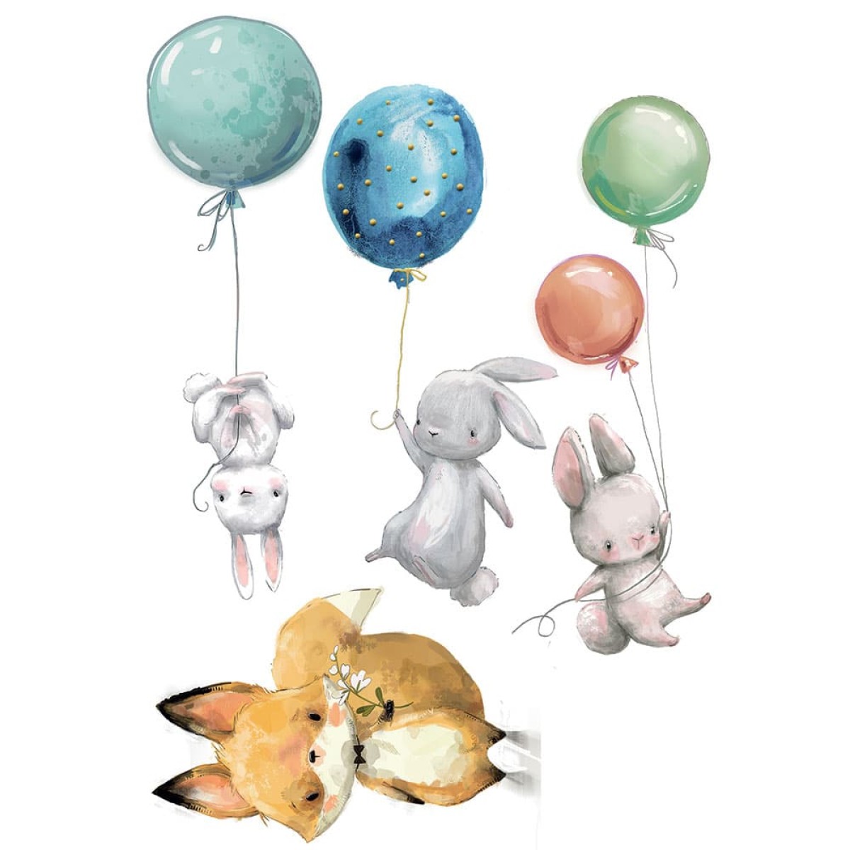 WaterColour Amimals αυτοκόλλητα τοίχου XL