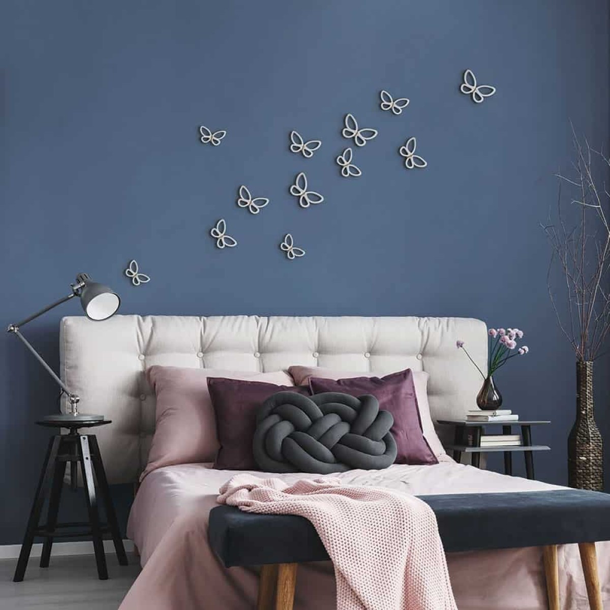 White Metal Butterflies 3D μεταλλικές