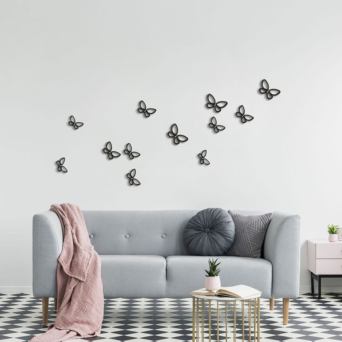 Black Metal Butterflies 3D μεταλλικές