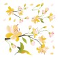Yellow Branch αυτοκόλλητα τοίχου βινυλίου