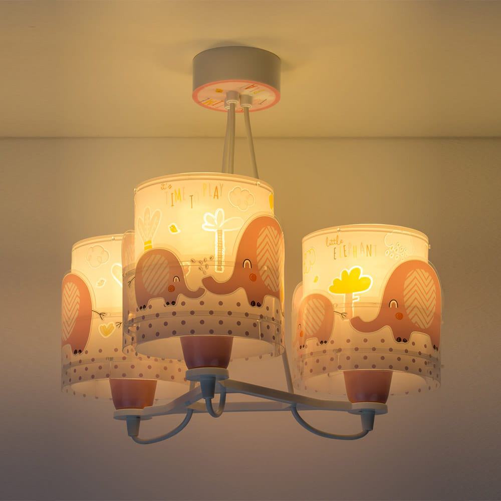 Little Elephant Pink κρεμαστό τρίφωτο οροφής (61337S)