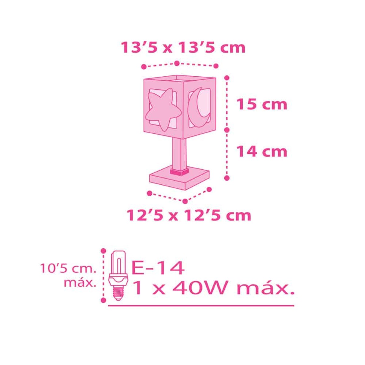 MoonLight Pink κομοδίνου παιδικό φωτιστικό (63231S)