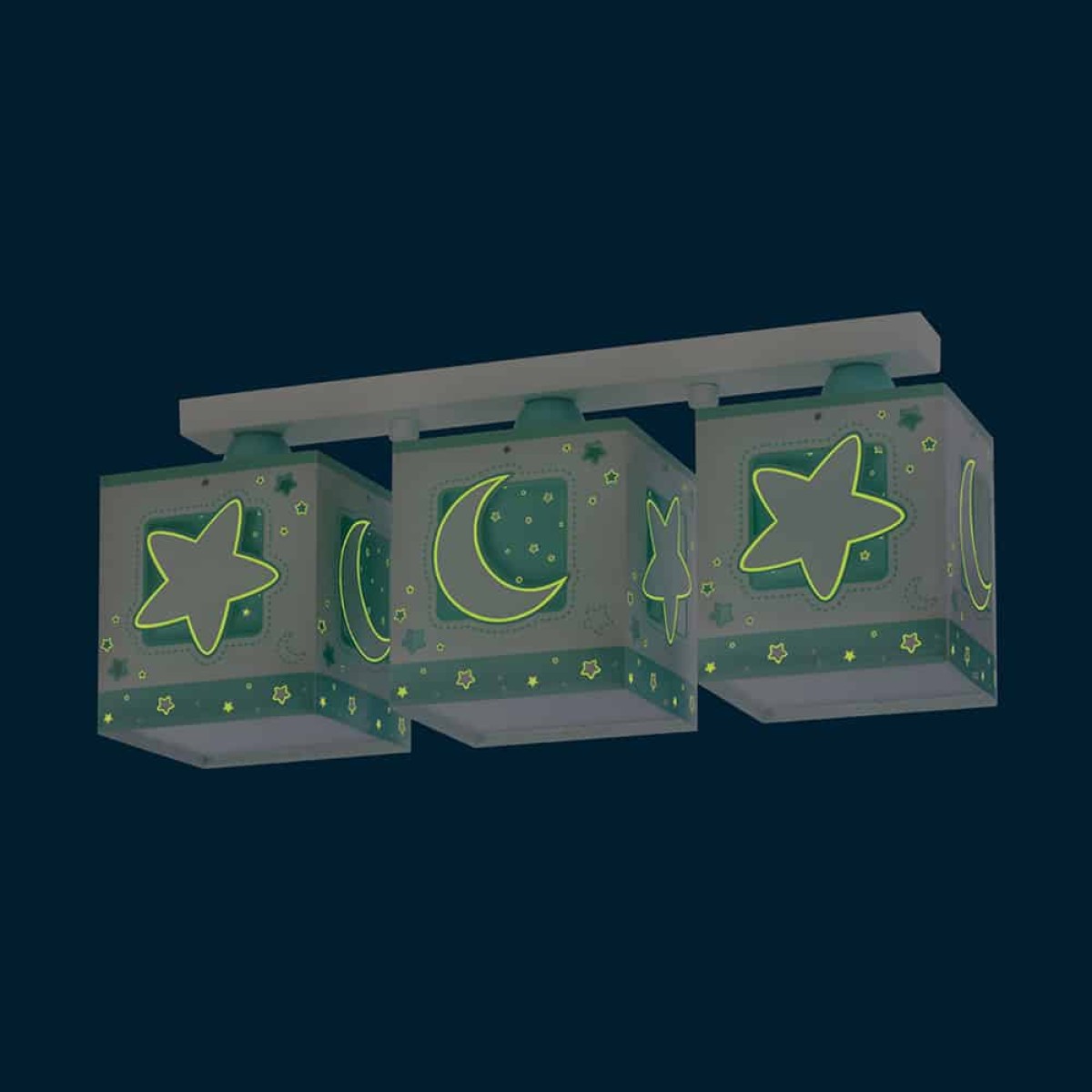 MoonLight Green τρίφωτο οροφής ράγας (63233NH)