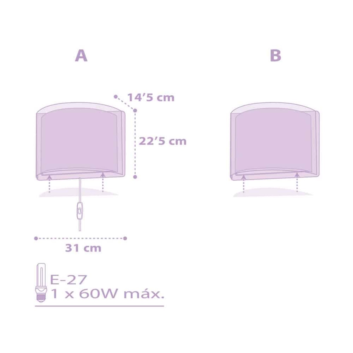 Stars Lilac απλίκα τοίχου διπλού τοιχώματος (81218[L])