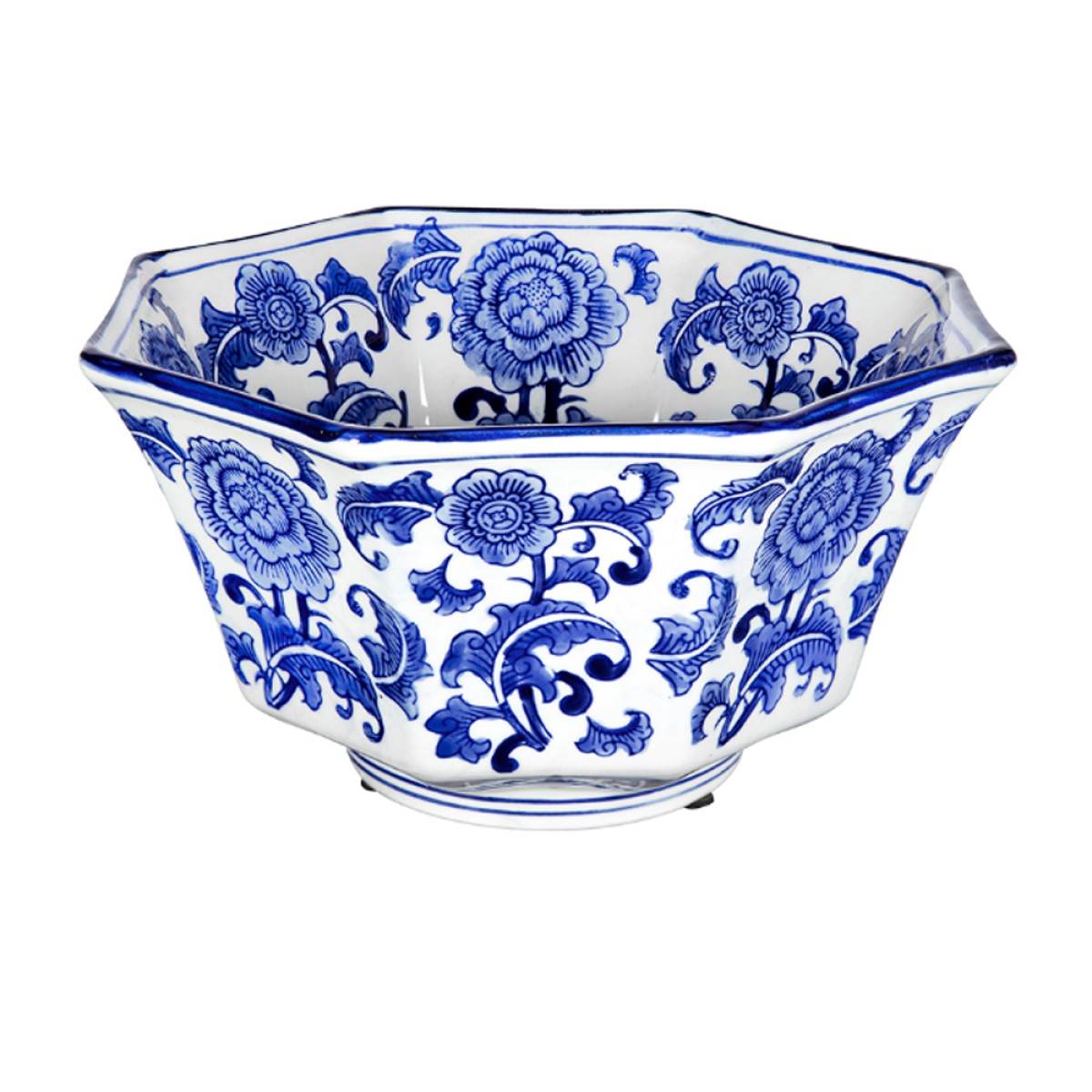 Artekko Melania Διακοσμητικό Μπολ Πορσελάνη Λευκό Μπλε (26.7x26.7x14.5)cm