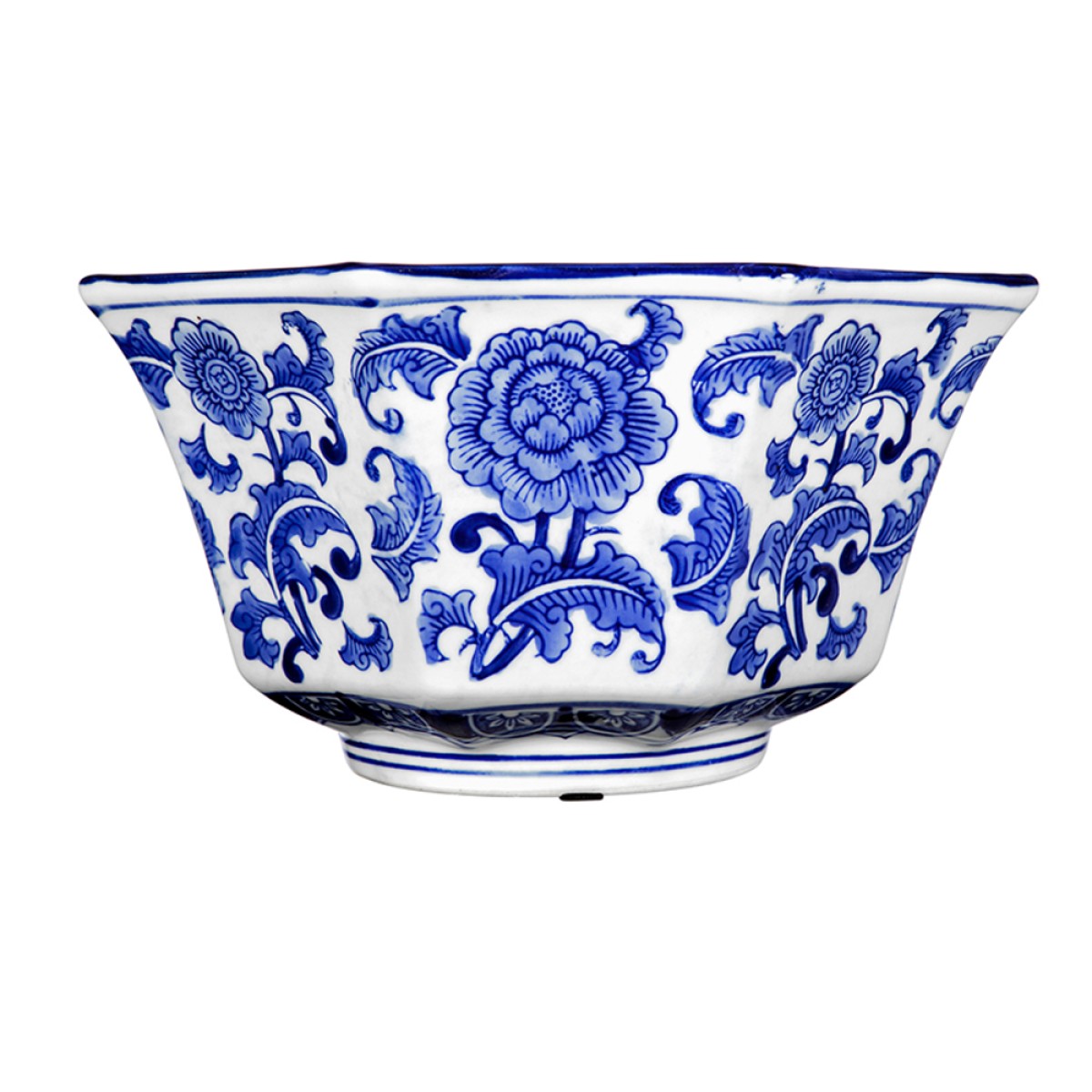 Artekko Melania Διακοσμητικό Μπολ Πορσελάνη Λευκό Μπλε (26.7x26.7x14.5)cm