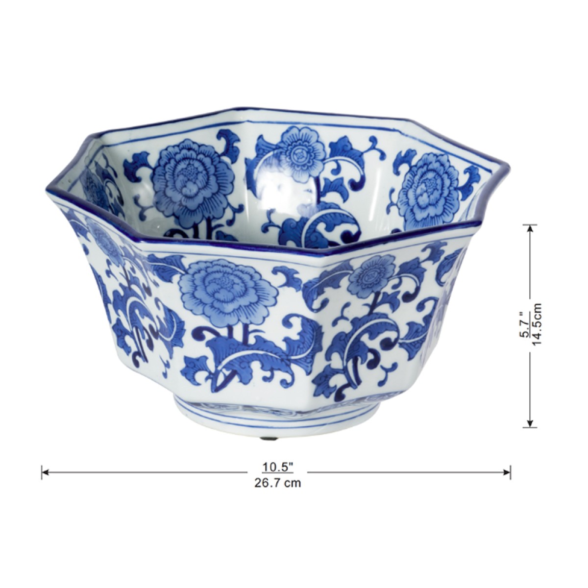 Artekko Melania Διακοσμητικό Μπολ Πορσελάνη Λευκό Μπλε (26.7x26.7x14.5)cm