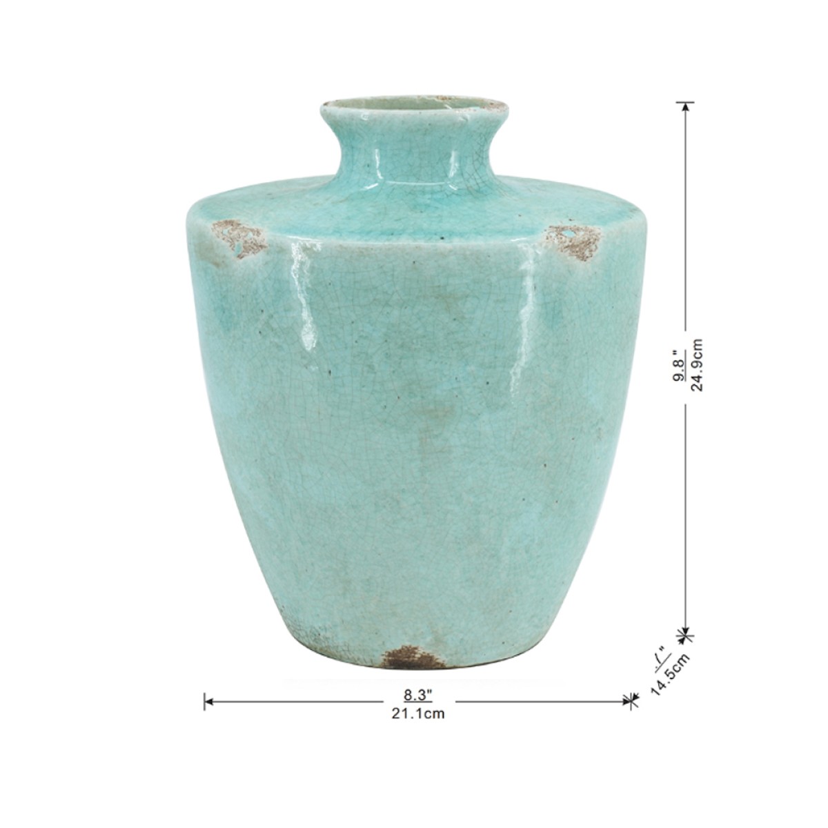 Artekko Annie Βάζο από Τερακότα Γαλάζιο (21.1x14.5x24.5)cm