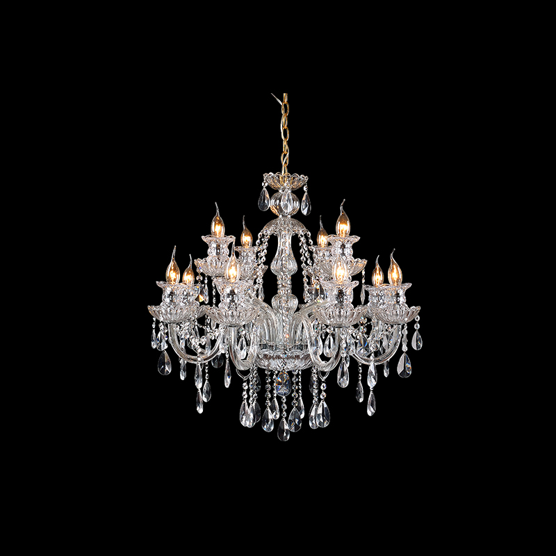 Artekko Chandelier Mairy Πολυέλαιος12φωτος Διάφανο Κρύσταλλο (90x90x70)cm