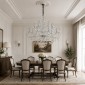 Artekko Chandelier Rea Πολυέλαιος 15φωτος Ε14 με Διάφανο Κρύσταλλο (87x87x100)cm