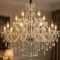 Artekko Chandelier Rea Πολυέλαιος 15φωτος Ε14 με Διάφανο Κρύσταλλο (87x87x100)cm