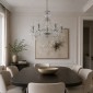Artekko Chandelier Πολυέλαιος 8φωτος Ε14 με Διάφανο Κρύσταλλο (68x68x68)cm