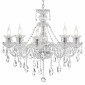 Artekko Chandelier Πολυέλαιος 8φωτος Ε14 με Διάφανο Κρύσταλλο (68x68x68)cm