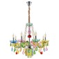 Artekko Chandelier Πολυέλαιος 7φωτος Ε14 με Πολύχρωμα Κρύσταλλα (66x66)cm