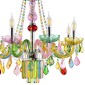 Artekko Chandelier Πολυέλαιος 7φωτος Ε14 με Πολύχρωμα Κρύσταλλα (66x66)cm