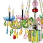 Artekko Chandelier Πολυέλαιος 7φωτος Ε14 με Πολύχρωμα Κρύσταλλα (66x66)cm