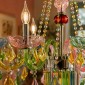 Artekko Chandelier Πολυέλαιος 7φωτος Ε14 με Πολύχρωμα Κρύσταλλα (66x66)cm