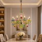 Artekko Chandelier Πολυέλαιος 7φωτος Ε14 με Πολύχρωμα Κρύσταλλα (66x66)cm