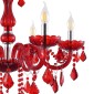 Artekko Chandelier Rubby Πολυέλαιος 6φωτος Ε14 με Κόκκινο Κρύσταλλο (68x68x57)cm