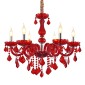 Artekko Chandelier Rubby Πολυέλαιος 6φωτος Ε14 με Κόκκινο Κρύσταλλο (68x68x57)cm