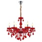 Artekko Chandelier Rubby Πολυέλαιος 6φωτος Ε14 με Κόκκινο Κρύσταλλο (68x68x57)cm