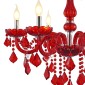 Artekko Chandelier Rubby Πολυέλαιος 6φωτος Ε14 με Κόκκινο Κρύσταλλο (68x68x57)cm