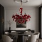 Artekko Chandelier Rubby Πολυέλαιος 6φωτος Ε14 με Κόκκινο Κρύσταλλο (68x68x57)cm