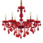 Artekko Chandelier Rubby Πολυέλαιος 6φωτος Ε14 με Κόκκινο Κρύσταλλο (68x68x57)cm
