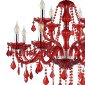 Artekko Chandelier Rubby Πολυέλαιος 12φωτος Ε14 με Κόκκινο Κρύσταλλο (80x80x72)cm