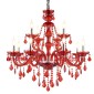 Artekko Chandelier Rubby Πολυέλαιος 12φωτος Ε14 με Κόκκινο Κρύσταλλο (80x80x72)cm