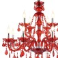 Artekko Chandelier Rubby Πολυέλαιος 12φωτος Ε14 με Κόκκινο Κρύσταλλο (80x80x72)cm