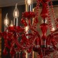 Artekko Chandelier Rubby Πολυέλαιος 12φωτος Ε14 με Κόκκινο Κρύσταλλο (80x80x72)cm