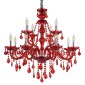Artekko Chandelier Rubby Πολυέλαιος 12φωτος Ε14 με Κόκκινο Κρύσταλλο (80x80x72)cm