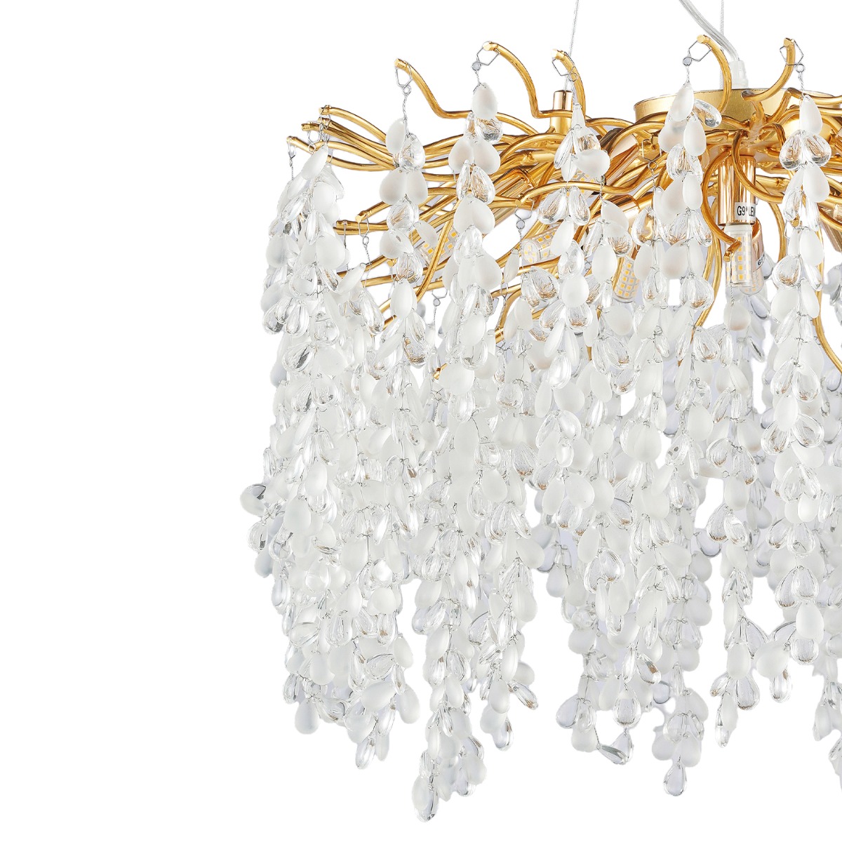 Artekko Chandelier Aura Πολυέλαιος 10φωτος G9 με Διάφανα Κρύσταλλα (56x56)cm