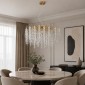 Artekko Chandelier Aura Πολυέλαιος 10φωτος G9 με Διάφανα Κρύσταλλα (56x56)cm
