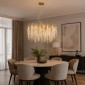 Artekko Chandelier Aura Πολυέλαιος 10φωτος G9 με Διάφανα Κρύσταλλα (56x56)cm