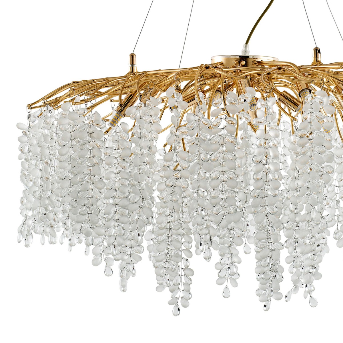 Artekko Chandelier Aura Πολυέλαιος 15φωτος G9 με Διάφανα Κρύσταλλα (80x80)cm