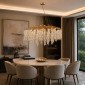 Artekko Chandelier Aura Πολυέλαιος 15φωτος G9 με Διάφανα Κρύσταλλα (80x80)cm