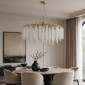 Artekko Chandelier Aura Πολυέλαιος 15φωτος G9 με Διάφανα Κρύσταλλα (80x80)cm