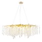 Artekko Chandelier Aura Πολυέλαιος 15φωτος G9 με Διάφανα Κρύσταλλα (110x60)cm