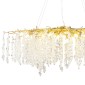 Artekko Chandelier Aura Πολυέλαιος 15φωτος G9 με Διάφανα Κρύσταλλα (110x60)cm