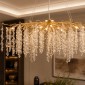 Artekko Chandelier Aura Πολυέλαιος 15φωτος G9 με Διάφανα Κρύσταλλα (110x60)cm