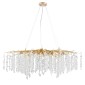 Artekko Chandelier Aura Πολυέλαιος 15φωτος G9 με Διάφανα Κρύσταλλα (110x60)cm