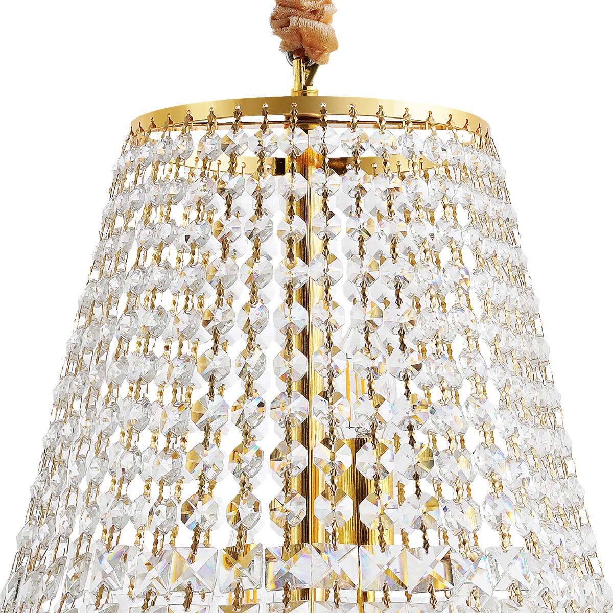 Artekko Chandelier Πολυέλαιος 8φωτος Ε14 με Διάφανο Κρύσταλλο (46x46x74)cm